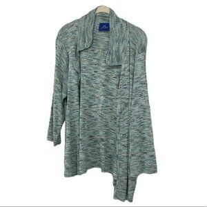 JH Collectibles mint teal space dye open cardigan